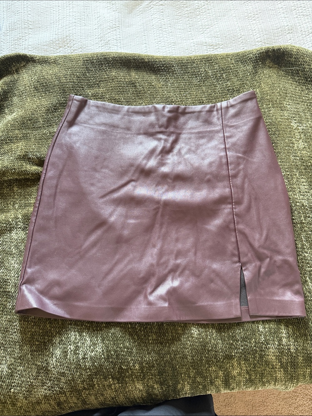Topshop Mauve Faux Leather Mini Skirt